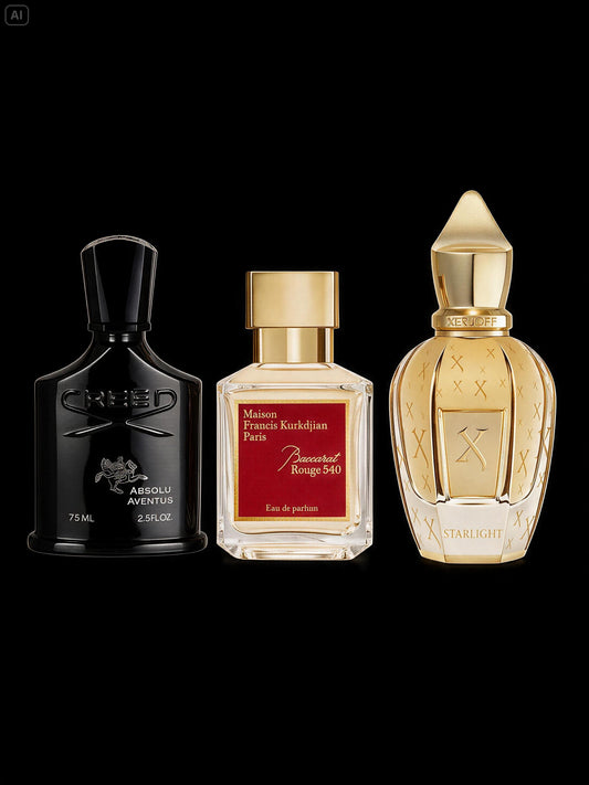 Coffret Signature : Baccarat Rouge 540, Absolu Aventus et Starlight en décant